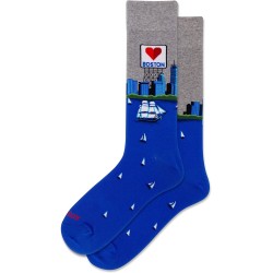 Hot Sox Men's Boston Crew Socks 1 Pair, Grey Heather, Men's Shoe 10-13 Hot Sox Men's Boston Crew Socks 1 Pair, Grey Heather, Men's Shoe 10-13
