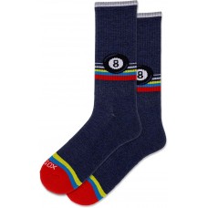 Hot Sox Men's Retro Eight Ball Crew Socks 1 Pair, Denim Heather, Men's Shoe 10-13