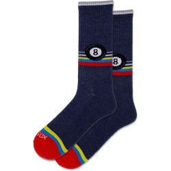 Hot Sox Men's Retro Eight Ball Crew Socks 1 Pair, Denim Heather, Men's Shoe 10-13 Hot Sox Men's Retro Eight Ball Crew Socks 1 Pair, Denim Heather, Men's Shoe 10-13
