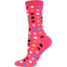 HotSox Womens Classic Large Dot Socks, Hot Pink, 1 Pair, Womens Shoe 4-10