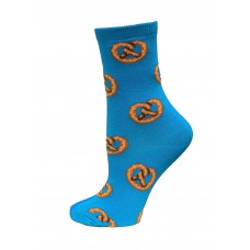 Hot Sox Kid's Pretzels Crew Sock 1 Pair, Turquoise, Medium/Large