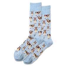 Hot Sox Men's Cow Herd Crew Socks 1 Pair, Blue Heather, Men's 6-12 Shoe