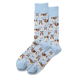 Hot Sox Men's Cow Herd Crew Socks 1 Pair, Blue Heather, Men's 6-12 Shoe Hot Sox Men's Cow Herd Crew Socks 1 Pair, Blue Heather, Men's 6-12 Shoe