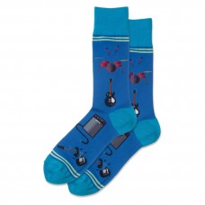 Hotsox Men's Garage Band Crew Socks 1 Pair, Blue, Men's 10-13