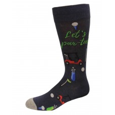 Hot Sox Men's Let's Par-Tee Crew Sock 1 Pair, Olive, Men's 10-13