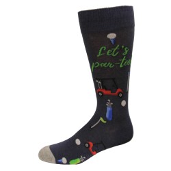 Hot Sox Men's Let's Par-Tee Crew Sock 1 Pair, Olive, Men's 10-13
