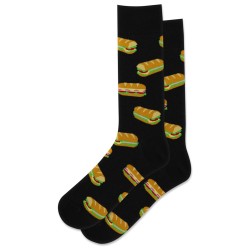 HotSox Men's Hoagie Socks 1 Pair, Black, Men's 10-13 Shoe