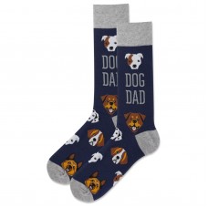 HotSox Men's Dog Dad Socks 1 Pair, Navy, Men's 10-13 Shoe