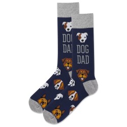 HotSox Men's Dog Dad Socks 1 Pair, Navy, Men's 10-13 Shoe