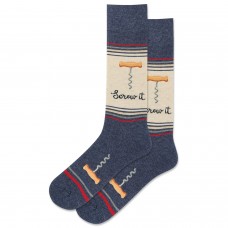 Hot Sox Men's Screw It Crew Socks 1 Pair, Denim Heather, Men's 10-13