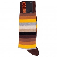 Hot Sox Men's Ombre Stripe Crew Socks 1 Pair, Grey Heather, Men's Shoe 10-13