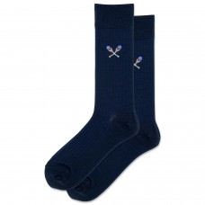 Hot Sox Men's Ribbed Oars Embroidery Wool Crew Socks 1 Pair, Teal, Men's 10-13