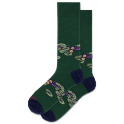 Hot Sox Men's Nympheas Crew Socks 1 Pair, Olive, Men's Shoe 10-13 Hot Sox Men's Nympheas Crew Socks 1 Pair, Olive, Men's Shoe 10-13