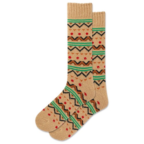 HotSox Men's Fair Isle Boot Socks 1 Pair, Hemp Heather, Men's 10-13 Shoe HotSox Men's Fair Isle Boot Socks 1 Pair, Hemp Heather, Men's 10-13 Shoe