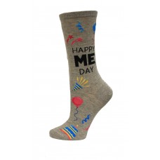 Hot Sox Women's Happy Me Day Crew Sock 1 Pair, Grey Heather, Women's 9-11