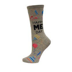 Hot Sox Women's Happy Me Day Crew Sock 1 Pair, Grey Heather, Women's 9-11