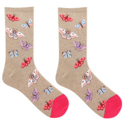 HotSox Women's Moth Socks 1 Pair, Hemp Heather, Women's 9-11 Shoe