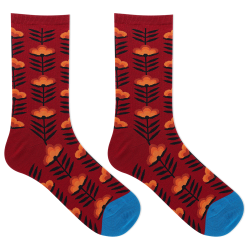 HotSox Women's Retro Floral Socks 1 Pair, Wine, Women's 9-11 Shoe