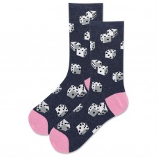 HotSox Women's Dice Socks 1 Pair, Denim Heather, Women's 9-11 Shoe