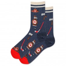 Hot Sox Women's Canada Crew Socks 1 Pair, Denim Heather, Women's 9-11 Shoe