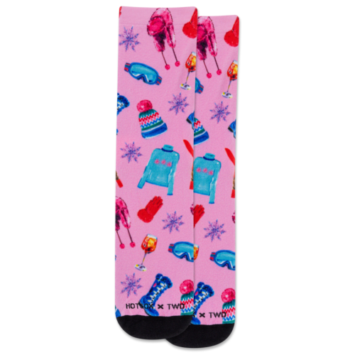 Hot Sox Women's Travel Write Draw Apres Ski Socks 1 Pair, Light Pink, Women's 4-10 Shoe Hot Sox Women's Travel Write Draw Apres Ski Socks 1 Pair, Light Pink, Women's 4-10 Shoe