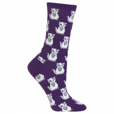 Hot Sox Women's Purple Cat Crew Socks 1 Pair, PurpleWomen's 4-10 Shoe