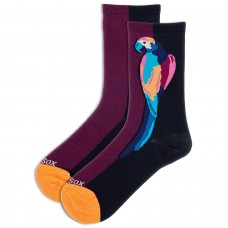 Hot Sox Women's Parrot Crew Socks 1 Pair, Black, Women's Shoe 4-10