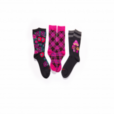 Hot Sox Women's Fuzzy Flowers Crew Socks 1 Pair, Black, Women's 4-10 Shoe