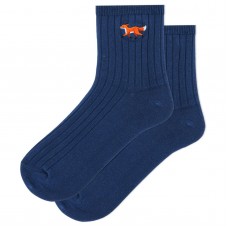 HotSox Women's Embroidered Fox Anklet Socks 1 Pair, Denim, Women's 9-11 Shoe