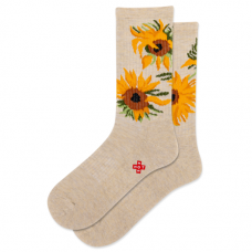 Hot Sox Women's Sunflower Active Crew Socks 1 Pair, Natural Melange, Women's 4-10 Shoe