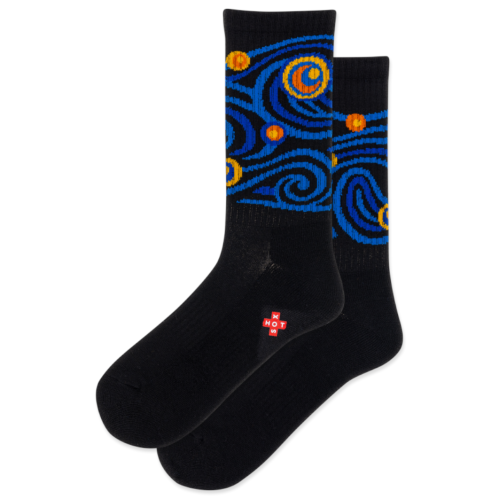 Hot Sox Women's Starry Night Active Crew Socks 1 Pair, Black, Women's 4-10 Shoe Hot Sox Women's Starry Night Active Crew Socks 1 Pair, Black, Women's 4-10 Shoe