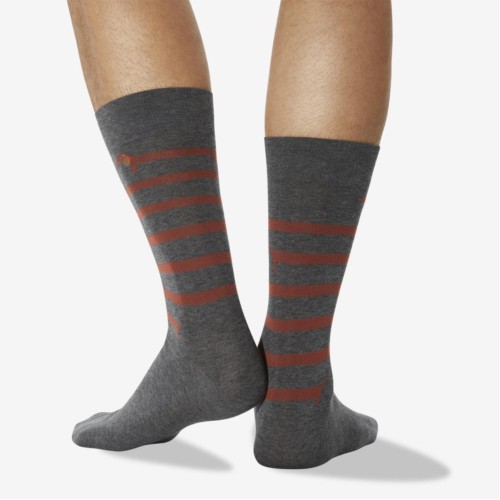Hot Sox Men's Striped Dachshund Crew Socks 1 Pair, Navy, Men's 6-12 Shoe Hot Sox Men's Striped Dachshund Crew Socks 1 Pair, Navy, Men's 6-12 Shoe