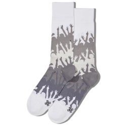 Hot Sox Men's Festival Crowd Stripe Crew Socks 1 Pair, Grey, Men's 6-12 Shoe