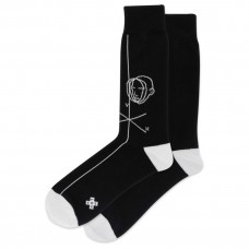 Hot Sox Men's Face Figure Crew Socks 1 Pair, Black, Men's 6-12 Shoe