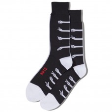 Hot Sox Men's Love Hate Crew Socks 1 Pair, Black, Men's 6-12 Shoe