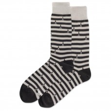 Hot Sox Men's Walking The Line Crew Socks 1 Pair, Grey, Men's 6-12 Shoe