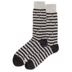 Hot Sox Men's Walking The Line Crew Socks 1 Pair, Grey, Men's 6-12 Shoe Hot Sox Men's Walking The Line Crew Socks 1 Pair, Grey, Men's 6-12 Shoe