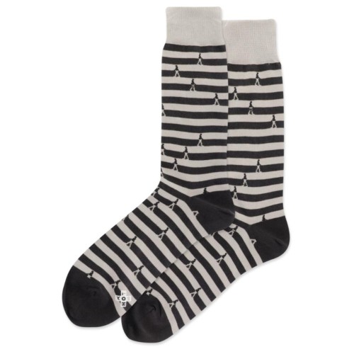 Hot Sox Men's Walking The Line Crew Socks 1 Pair, Navy, Men's 6-12 Shoe Hot Sox Men's Walking The Line Crew Socks 1 Pair, Navy, Men's 6-12 Shoe