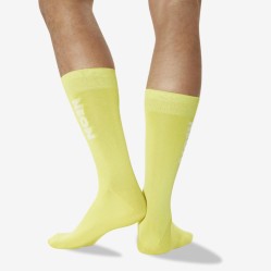 Hot Sox Men's Color Names Crew Socks 1 Pair, Neon Yellow, Men's 6-12 Shoe