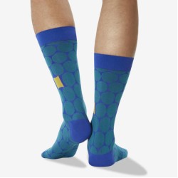 Hot Sox Men's Standout Dots Crew Socks 1 Pair, Blue, Men's 6-12 Shoe