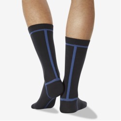 Hot Sox Men's Front And Back Stripe Crew Socks 1 Pair, Charcoal Heather, Men's 6-12 Shoe Hot Sox Men's Front And Back Stripe Crew Socks 1 Pair, Charcoal Heather, Men's 6-12 Shoe