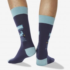 Hot Sox Men's Capricorn Zodiac Crew Socks 1 Pair, Navy, Men's 6-12 Shoe