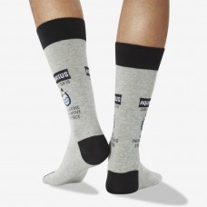 Hot Sox Men's Aquarius Zodiac Crew Socks 1 Pair, Grey Heather, Men's 6-12 Shoe