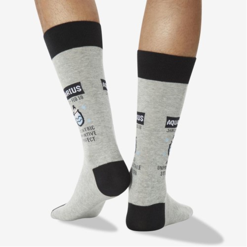 Hot Sox Men's Aquarius Zodiac Crew Socks 1 Pair, Navy, Men's 6-12 Shoe Hot Sox Men's Aquarius Zodiac Crew Socks 1 Pair, Navy, Men's 6-12 Shoe