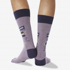 Hot Sox Men's Gemini Zodiac Crew Socks 1 Pair, PurpleMen's 6-12 Shoe