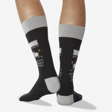 Hot Sox Men's Taurus Zodiac Crew Socks 1 Pair, Black, Men's 6-12 Shoe