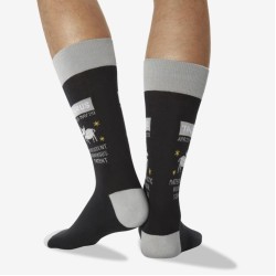 Hot Sox Men's Taurus Zodiac Crew Socks 1 Pair, Black, Men's 6-12 Shoe
