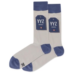 Hot Sox Men's Toronto Luggage Tag Crew Socks 1 Pair, Light Grey, Men's 6-12 Shoe