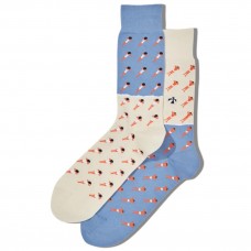 Hot Sox Men's Beach Crowd Crew Socks 1 Pair, Multicolored, Men's 6-12 Shoe