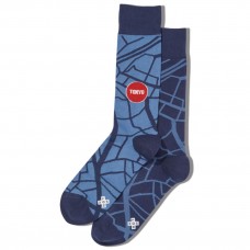 Hot Sox Men's Shibuya Station Crew Socks 1 Pair, Navy, Men's 6-12 Shoe